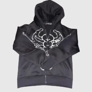 Carsicko Skelly Zip Hoodie Black