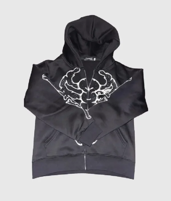 Carsicko Skelly Zip Hoodie Black